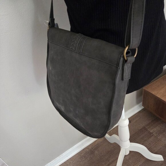 NWT Purse Wet Seal Brand Charcoal Grey - Shoulder Bag Adjustable Crossbody - Picture 5 of 6